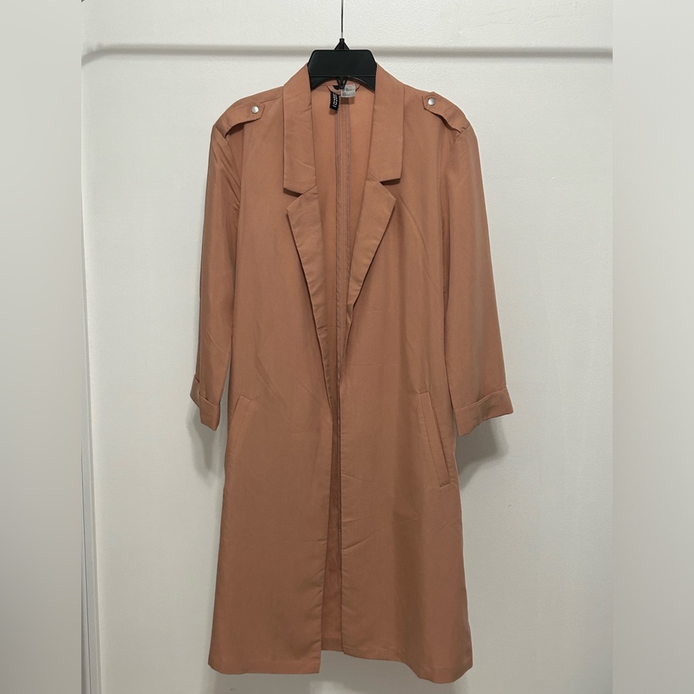 H&M trench coat in dusty pink